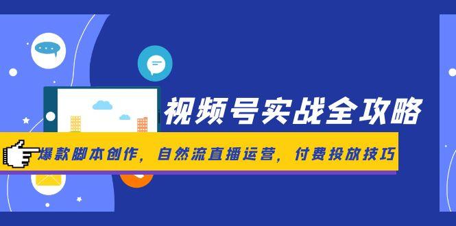 (14925期)视频号实战全攻略,爆款脚本创作,自然流直播运营,付费投放技巧_天恒副业网