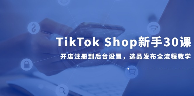 (14960期)TikTokShop新手30课,开店注册到后台设置,选品发布全流程教学_天恒副业网