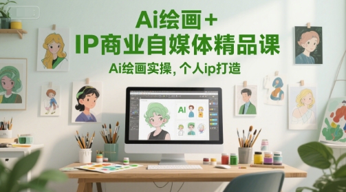 Ai绘画+IP商业自媒体精品课，Ai绘画实操，个人ip打造_天恒副业网