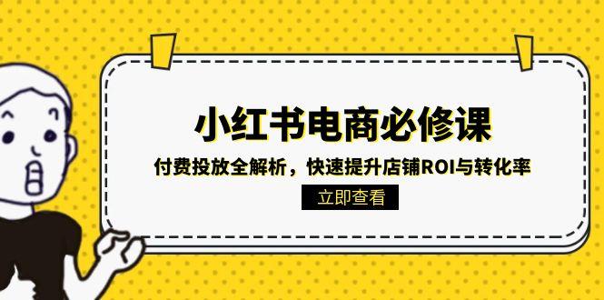 小红书电商必修课：付费投放全解析，快速提升店铺ROI与转化率_天恒副业网
