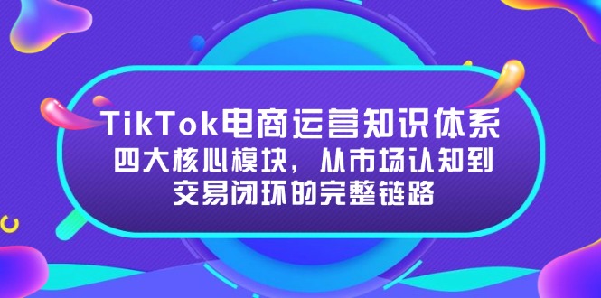 (15065期)TikTok电商运营知识体系:四大核心模块,从市场认知到交易闭环的完整链路_天恒副业网
