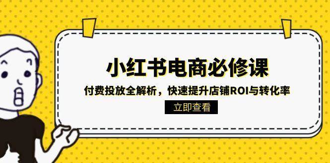 小红书电商必修课：付费投放全解析，快速提升店铺ROI与转化率_天恒副业网
