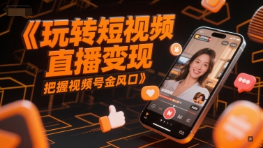 玩转短视频直播变现,把握视频号金风口_天恒副业网