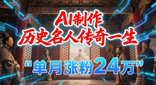 暴力起号!用AI制作历史名人传奇一生,单月涨粉24W,涨粉+变现赛道黑马来了_天恒副业网