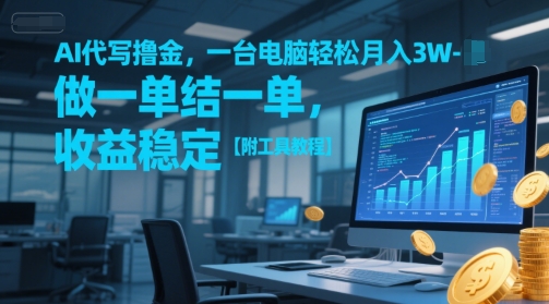 AI代写撸金,一台电脑轻松月入1-3W,做一单结一单,收益稳定【附工具教程】_天恒副业网