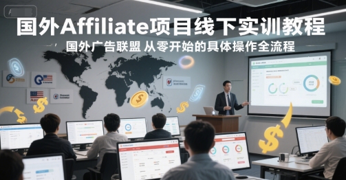 国外Affiliate项目线下实训教程，国外广告联盟从零开始的具体操作全流程_天恒副业网