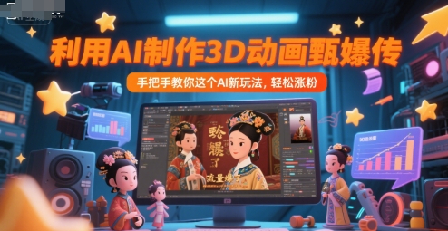 利用AI制作3D动画甄嬛传,流量爆了,手把手教你这个AI新玩法,轻松涨粉_天恒副业网