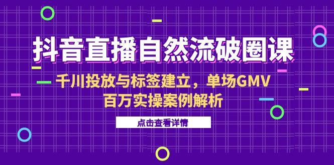 (15136期)抖音直播自然流破圈课-6月,千川投放与标签建立,单场GMV百万实操案例解析_天恒副业网