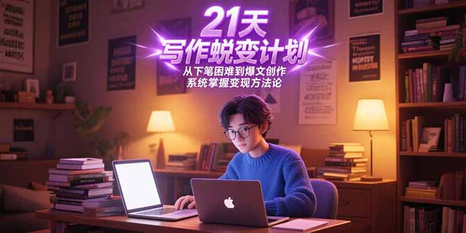 21天写作蜕变计划，从下笔困难到爆文创作，系统掌握变现方法论_天恒副业网