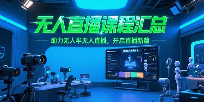 无人直播课程汇总,含非实时防风技术,助力无人半无人直播,开启直播新篇_天恒副业网