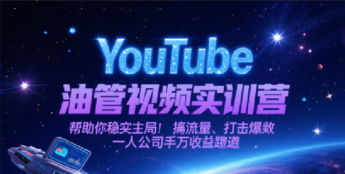 YouTube油管视频实训营,帮助你稳入局、搞流量、打爆款,一人公司千万收益赛道_天恒副业网