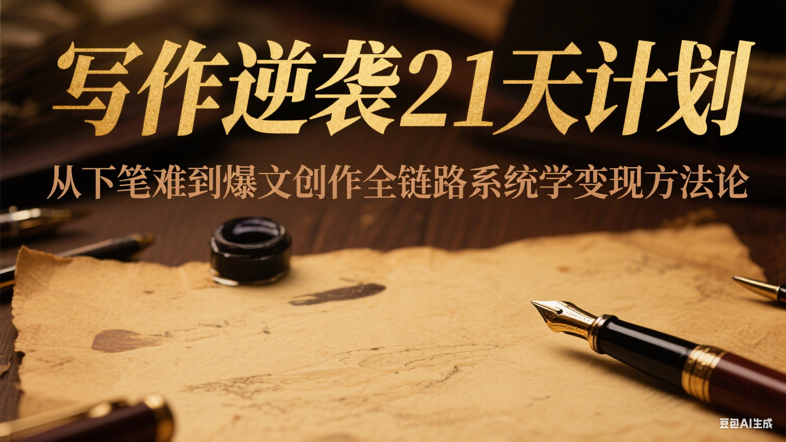 写作逆袭21天计划：从下笔难到爆文创作全链路系统学变现方法论_天恒副业网