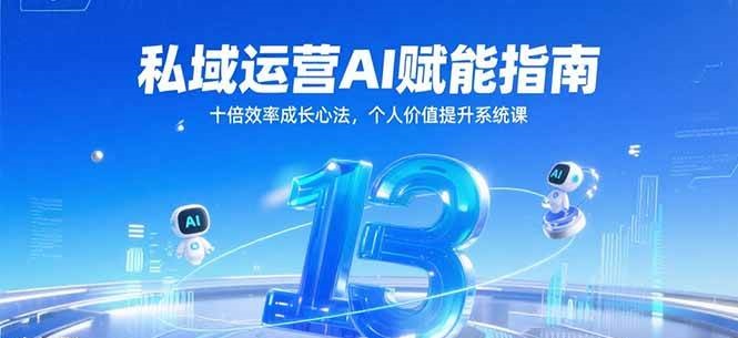 私域运营AI赋能指南,十倍效率成长心法,个人价值提升系统课_天恒副业网
