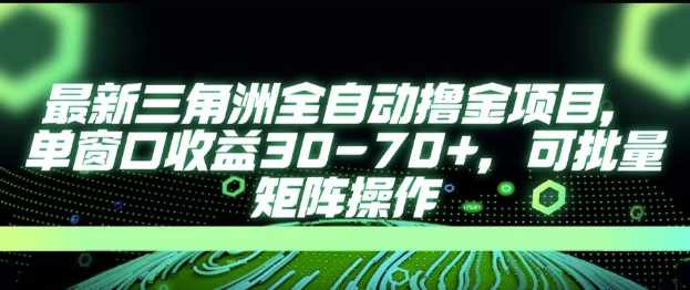 最新AI全自动游戏撸金项目,单窗口收益30-70+,可批量操作_天恒副业网