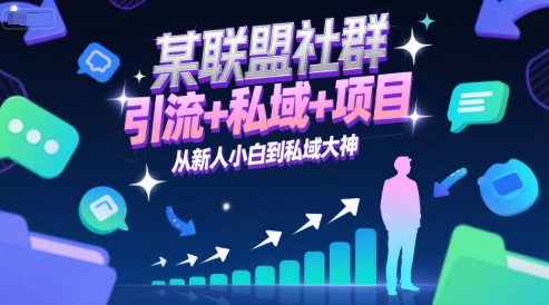某联盟社群,引流+私域+项目,从新人小白到私域大神_天恒副业网
