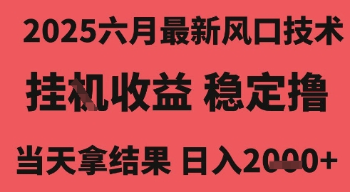 2025六月最新风口技术,无人挂G撸礼物,长期稳定一个小时收益2k+,小白当天拿结果_天恒副业网