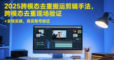 2025跨模态去重搬运剪辑手法，跨模态去重现场验证+全程实操，真实账号验证_天恒副业网
