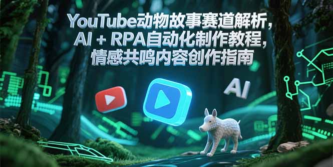 (15174期)YouTube动物故事赛道解析,AI+RPA自动化制作教程,情感共鸣内容创作指南_天恒副业网