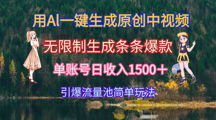 (15210期)用Al一键生成原创中视频,无限制生成条条爆款,单账号日收入1500+引爆…_天恒副业网
