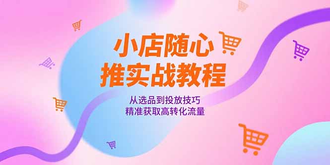 (15205期)小店随心推实战教程,从选品到投放技巧,精准获取高转化流量_天恒副业网