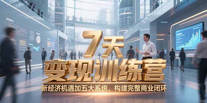 (15200期)7天咨询师变现训练营,新经济机遇加五大系统,构建完整商业闭环_天恒副业网