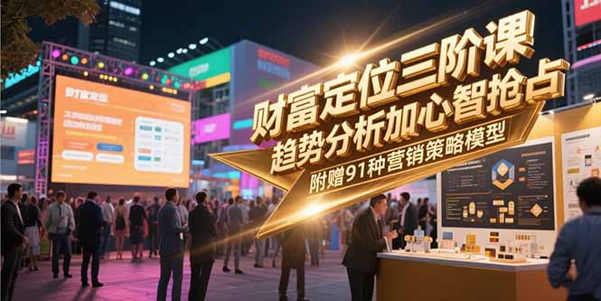 (15219期)财富定位三阶课,趋势分析加心智抢占,附赠91种营销策略模型_天恒副业网