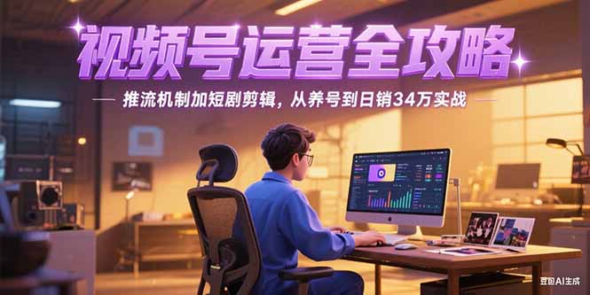（15217期）2025视频号运营全攻略，推流机制加短剧剪辑，从养号到日销34万实战_天恒副业网