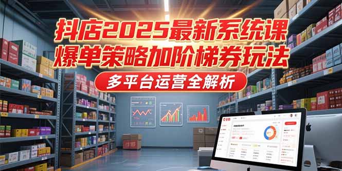 （15214期）抖店2025最新系统课，爆单策略加阶梯券玩法，多平台运营全解析_天恒副业网