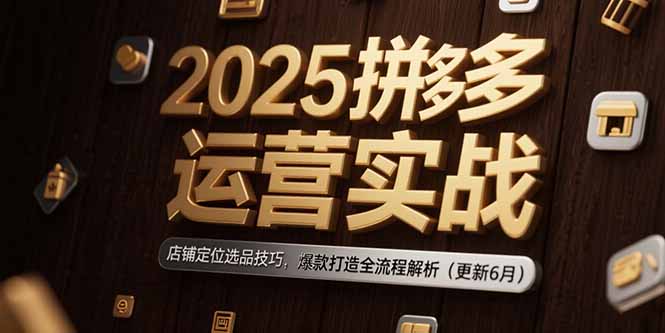 (15235期)2025拼多多运营实战:店铺定位选品技巧,爆款打造全流程解析(更新6月)_天恒副业网