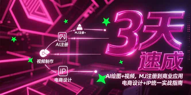 (15245期)3天速成AI绘图+视频,MJ注册到商业应用,电商设计+IP统一实战指南_天恒副业网