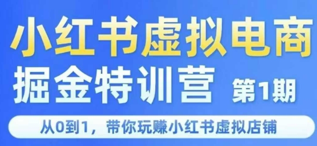 小红书虚拟电商掘金特训营第1期,从0到1,带你玩转小红书虚拟店铺_天恒副业网