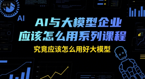 AI与大模型企业应该怎么用系列课程，究竟应该怎么用好大模型_天恒副业网