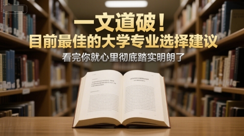 付费文章：一文道破！目前最佳的大学专业选择建议，看完你就心里彻底踏实明朗了_天恒副业网