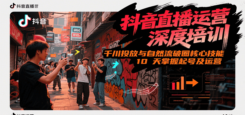 抖音直播运营深度培训，千川投放与自然流核心技能，10天掌握起号及运营(6-7月新课)_天恒副业网
