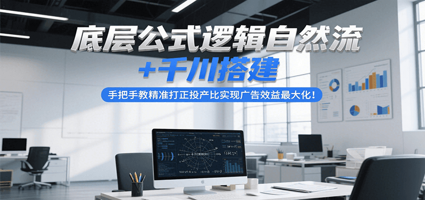 底层公式逻辑自然流+千川搭建，手把手教精准打正投产比实现广告效益最大化！_天恒副业网