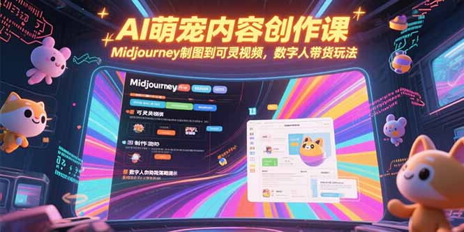 AI萌宠内容创作课，Midjourney制图到可灵视频，数字人带货玩法_天恒副业网