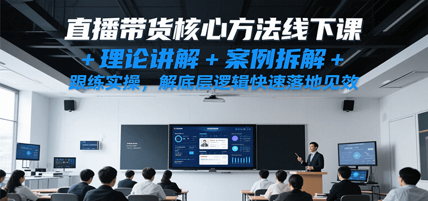 直播带货核心方法线下课，理论讲解+案例拆解+跟练实操，解底层逻辑快速落地见效_天恒副业网