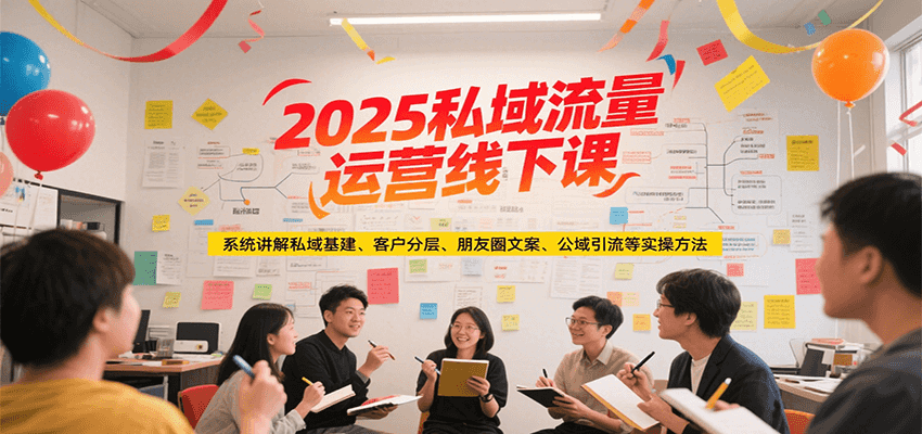 2025私域流量运营线下课，系统讲解私域基建/客户分层/朋友圈文案/公域引流等实操方法_天恒副业网