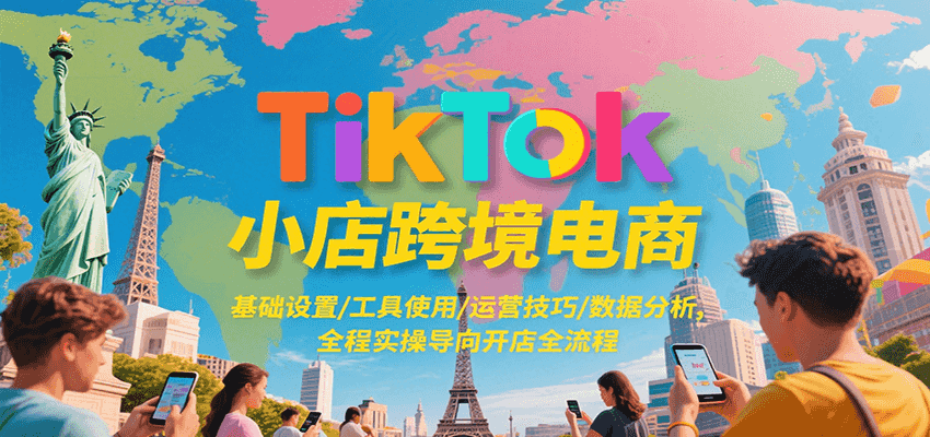 TikTok小店跨境电商，基础设置/工具使用/运营技巧/数据分析，全程实操导向开店全流程_天恒副业网