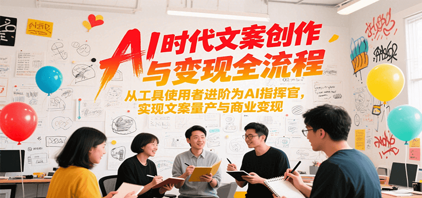 AI时代文案创作与变现全流程，从工具使用者进阶为AI指挥官，实现文案量产与商业变现_天恒副业网