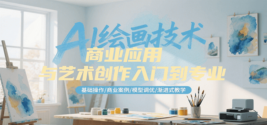 AI绘画技术商业应用与艺术创作入门到专业,基础操作/商业案例/模型调优/渐进式教学_天恒副业网