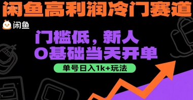 闲鱼高利润冷门赛道：门槛低，新人0基础当天开单，单号日入1k+玩法_天恒副业网