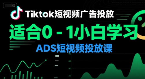 Tiktok短视频广告投放,适合0-1小白学习ADS短视频投放课_天恒副业网