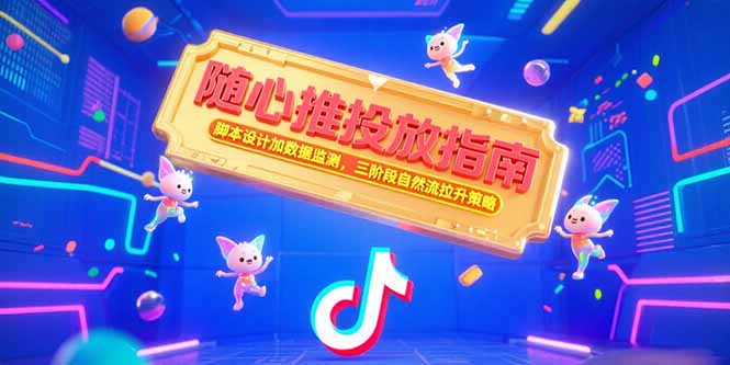 (15291期)随心推投放指南,脚本设计加数据监测,三阶段自然流拉升策略_天恒副业网