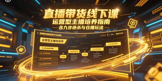(15281期)直播带货线下课,运营型主播培养指南,含九步绝杀与仓播玩法_天恒副业网