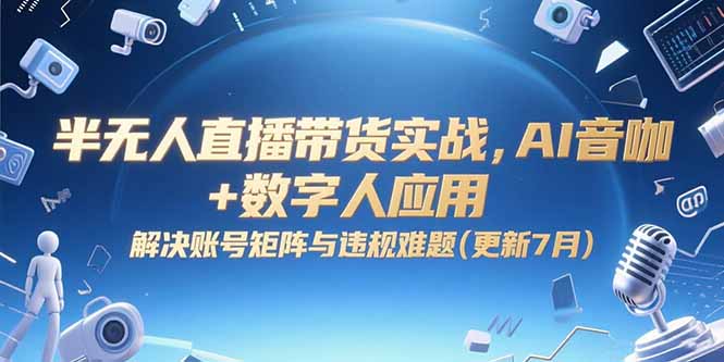 （15280期）半无人直播带货实战，AI音咖+数字人应用解决账号矩阵与违规难题(更新7月)_天恒副业网