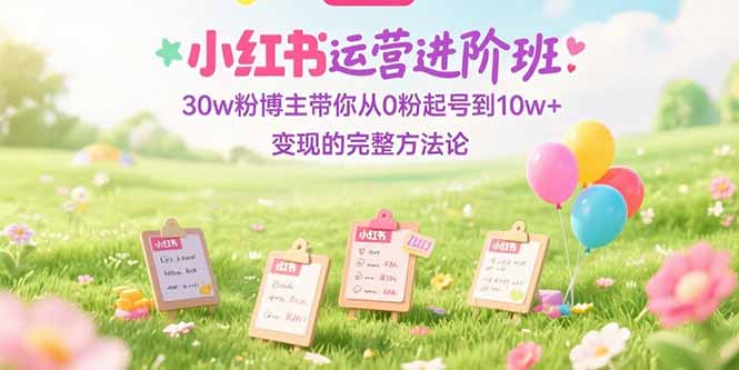 （15318期）小红书运营进阶班：30w粉博主带你从0粉起号到10w+变现的完整方法论_天恒副业网