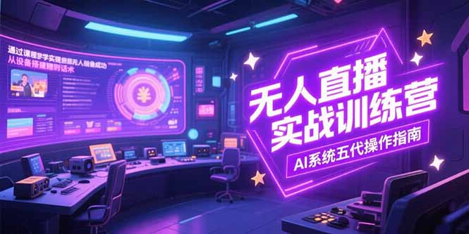 (15315期)无人直播实操训练营,从设备搭建到话术,AI系统五代操作指南(7月更新)_天恒副业网