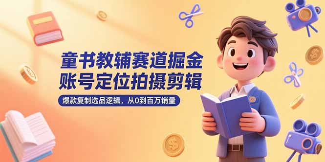 (15326期)童书教辅赛道掘金,账号定位拍摄剪辑,爆款复制选品逻辑,从0到百万销量_天恒副业网