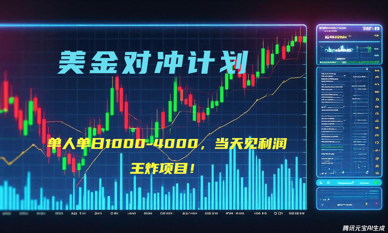 （15333期）2025年最暴力项目“美金先登计划”最新最强对冲战法，每日实际收益1K-4K_天恒副业网